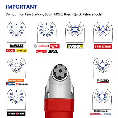 Werkzeug Oscillating Saw Blades, Universal blades Multi Tool Quick Release Saw Blades Kit for Metal, Wood and Plastic Cutting Oscillating Tool Fit Dewalt, Porter Cable, Ryobi, Fein Multi, 23 Pieces - Thumbnail 4