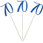 Blue Glitter 70th Birthday Centerpiece Sticks, 12-Pack Number 70 Table Topper Anniversary Party Decorations