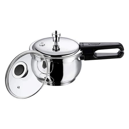 Vinod 18/8 Stainless Steel Splendid Plus Pressure Cooker -1.5 Ltr (Induction Friendly)
