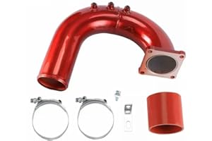 ZANILIA High Flow Intake 3" Elbow Tube Fits 2003 2004 2005 2006 2007 Dodge Ram 2500 3500 5.9L Cummins Diesel Red