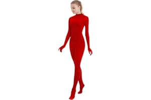 SUPRNOWA Full Body Unitard Turtleneck Spandex Footed/Footless Long Sleeve Unisex