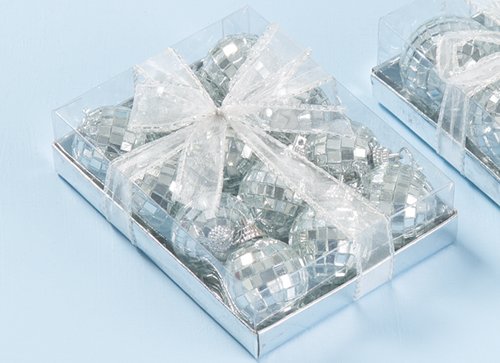 Toyland® Pack of 12-40mm (1.6 Inch) Silver Mini Disco Mirror Ball Christmas Tree Baubles - Christmas Decorations