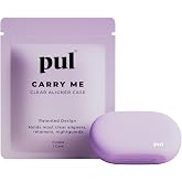 PUL Retainer Case for Invisalign &amp; Clear Aligners - Slim Clear Aligner Case with Secure Magnetic Closure - Travel Retainer Holder for Invisalign Accessories, Mouth Guards &amp; Dentures - Purple