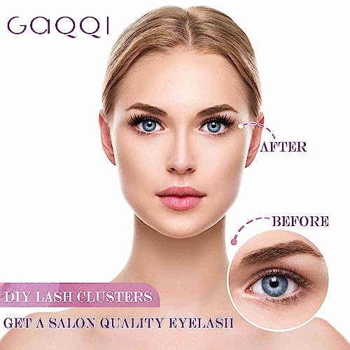 GAQQI Lash Clusters C Curl - DIY False Eyelash Extension at Home - Individual Cluster Eyelashes Reusable Faux Mink Cluster Lashes(GQ03+GQ09,10-16 mm, C Curl)