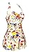 Women's One Piece Ruched Pushup halter Swimdress Slimming Tummy Control Swimsuit