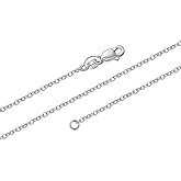 BORUO 925 Sterling Silver Cable Chain Necklace| Waterproof 14K Gold Plated Cable Chain | 1mm 1.5mm Italian Silver Necklace with Lobster Claw Clasp 14-30 Inch
