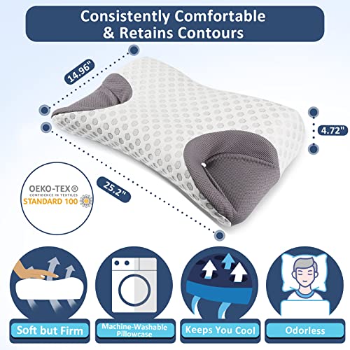 Memory Foam Pillow for CPAP Side Sleeper, IKSTAR 3.0 CPAP Pillow for