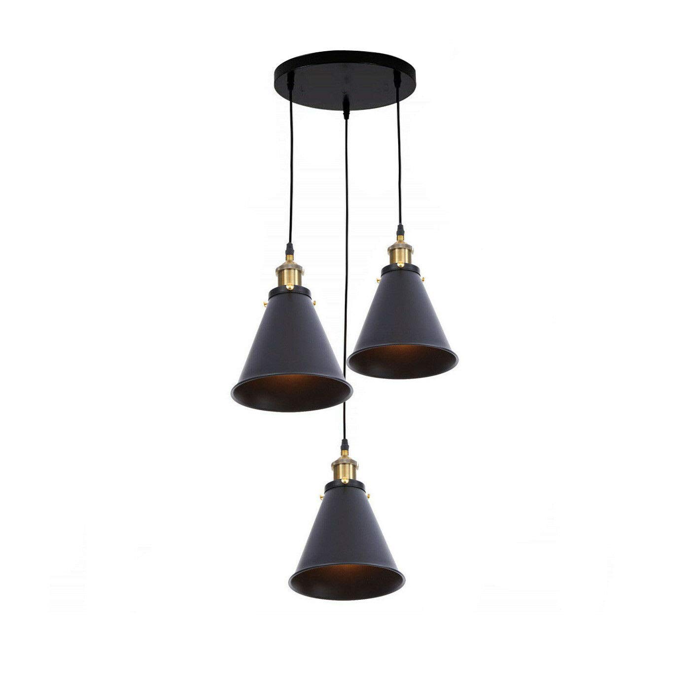 LEDSone Vintage Industrial Retro Suspended 3 Head Ceiling Pendant Light Diamond cage Lampshade Light 3 Pendant Light Metal Wire Cage Chandelier Vintage Hanging Ceiling Light Fixture (Style 7)