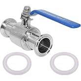Beduan 1.5 Tri Clamp Ball Valve Stainless Sanitary Valve 1 inch Tube OD | 304 Stainless Steel Adapter for Brewing Home Brew