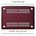 UESWILL Matte Hard Shell Case Cover Compatible with MacBook Pro (Retina, 13 inch, Early 2015/2014/2013/Late 2012), Model A1502/A1425, No CD-ROM, No USB-C, Wine Red