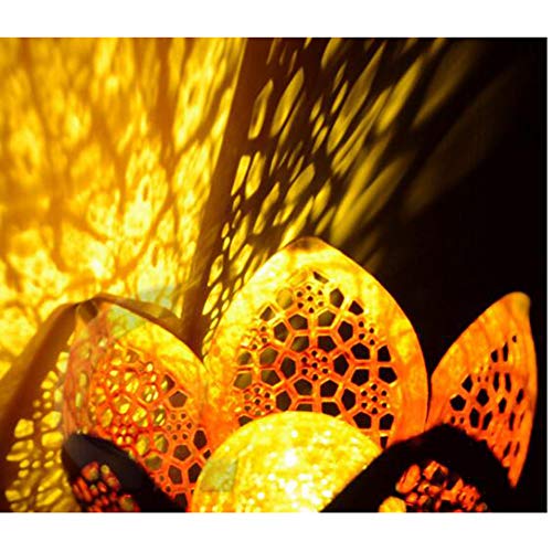 NanXi Dekoratives Solar Lotusblüten Set aus Metall - angenehm warmweißes Licht - traumhafte Lichteffekte durch… – Bild 4