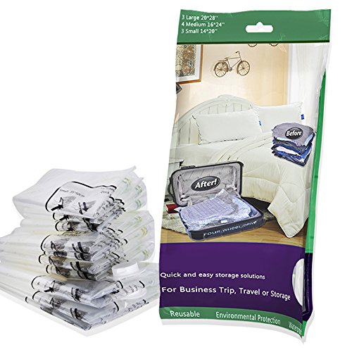 GreenSun(TM) 10pcs Vacuum Bag for Clothes Vacuum Clothes Storage Bags Organizer Clothing Quilt Air Pump Travel Storage Bag Space Saver