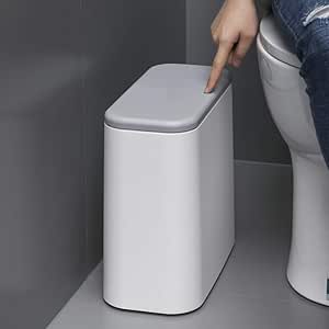 FF&XX Compacto Perfil Delgado Papelera,Cubo De Basura con Tapa