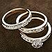Yoursfs Jewelry 3Pcs Halo Rings 18k Rose Gold Plated Pave Mirco Austrian Crystal Trinity Rhinestone Wedding Band Ring Engagement Ring Sets
