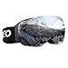 Enkeeo Ski Goggles Detachable Dual Layer Anti-Fog Lens 100% UV400 Protection, Bendable Frame, Anti-slip Strap with Comfort, Wind Resistant 3 Layers Foam for Adult Snowboarding Skating