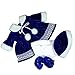 The Queen's Treasures 15 Inch Doll Clothes Designed for Use with Bitty Baby Dolls, Blue Velvet Dress with White Trim, Hat, Tights, Shoes, Compatible with American Girl's Bitty Baby Twins