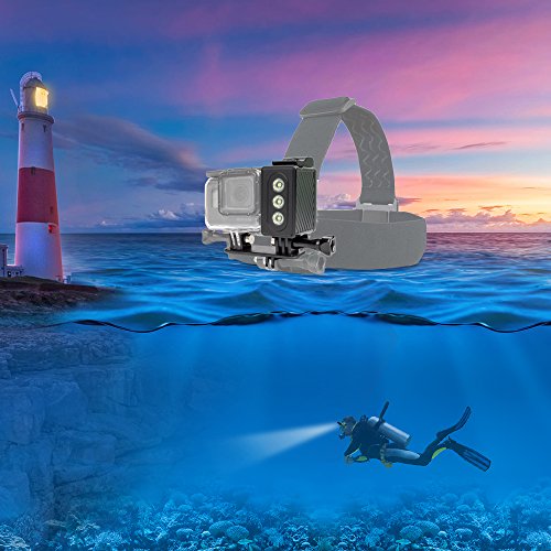 ADIKA Underwater Light for GoPro 30m Waterproof Sidekick Side LED Flash Spot Flood Lighting Camera Accessories - for Dive Diving Scuba - for GoPro Hero 2018 6 5 4 3+ 3 2 SJcam SJ5000 EKEN Xiaomi Yi
