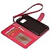 S6 Case, Arae Samsung Galaxy S6 Wallet case,[Wrist Strap] Flip Folio [Kickstand Feature] PU Leather Wallet case with ID&Credit Card Pockets for Samsung Galaxy S6 (Hotpink)