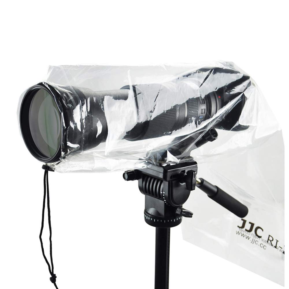 JJC 6 pieces Camera Rain Cover Protector for Canon Nikon and Other Digital SLR Cameras with lens - length and width up to 18''x7''/ 45x17.5cm, Transparent Camera Rain Coat Rain Sleeve - type A