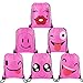 BeeGreen Emoji Party Supplies Favors Bags Drawstring Goodies Bags for Kids Girls Boys Birthday Party Gifts (Emoji Pink)