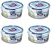 Lock & Lock Round Water Tight Food Container Snack Box, Set of 4, Clear