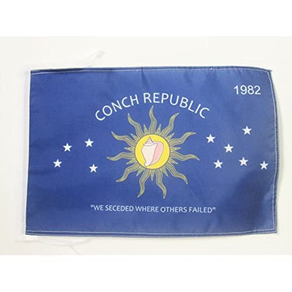 AZ FLAG - Conch Republic Flag - 18'' x 12'' - 100% Polyester Conch Republic Small Banner with Two Cords - Fade Resistant - Vivid Colors - 18x12 in - 45x30 Cm