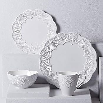 Lenox 883518 Chelse Muse White Scallop 4 Piece Place Setting