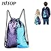 HITOP Drawstring Backpack Sackpacks Glittering Sequin Outdoor Dance Sports Cinch Bags