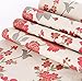 Moyishi Vintage Floral Flower Paper Peel & Stick Shelf Liner Dresser Drawer Sticker 17.7''x78.7'' (Red)