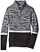 Calvin Klein Boys' Half Zip Sweater, Black/Grey/White 4024, 14-16