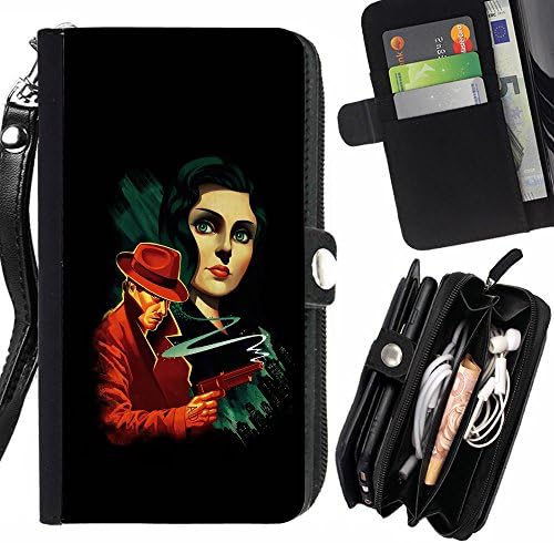 SHIMIN FOR SAMSUNG GALAXY S7 EDGE Vintage Mafia Gang Poster Zipper Wallet With Strap Card Holder Case Cover