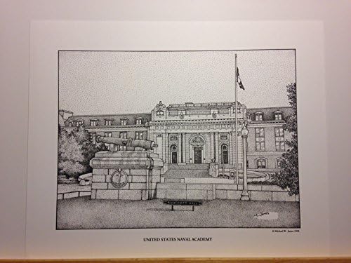 U.S. Naval Academy Bancroft Hall 8"x10" pen and ink print