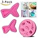 QIBOX(Set of 3) Silicone Fondant Cake Molds, Non-stick BPA Free Chocolate, Jelly, Candy Mold, Cupcake DIY Baking Decoration Tool, Mermaid Tails (Large + Small) + Sea Shell