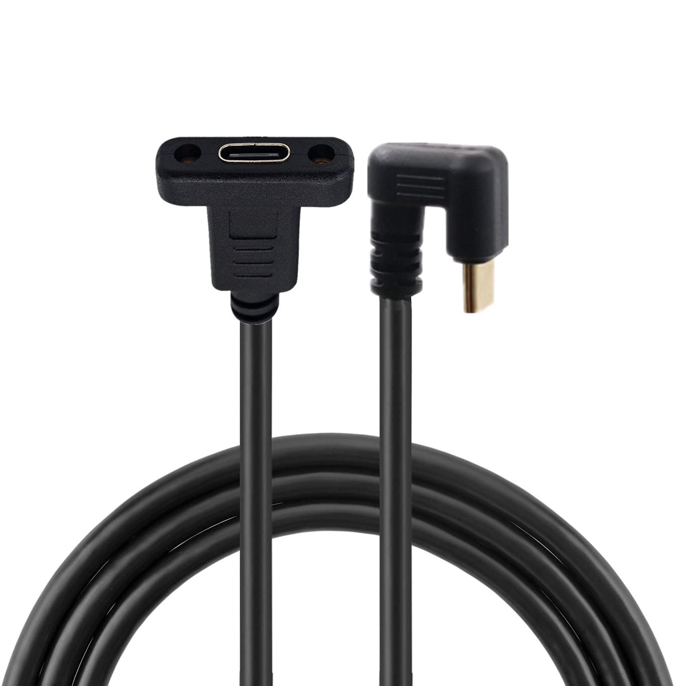 cablecc 360 Degree U Shape Back Angled USB-C USB 3.1 Type C Male to Female Extension Data Cable 30cm — image 1