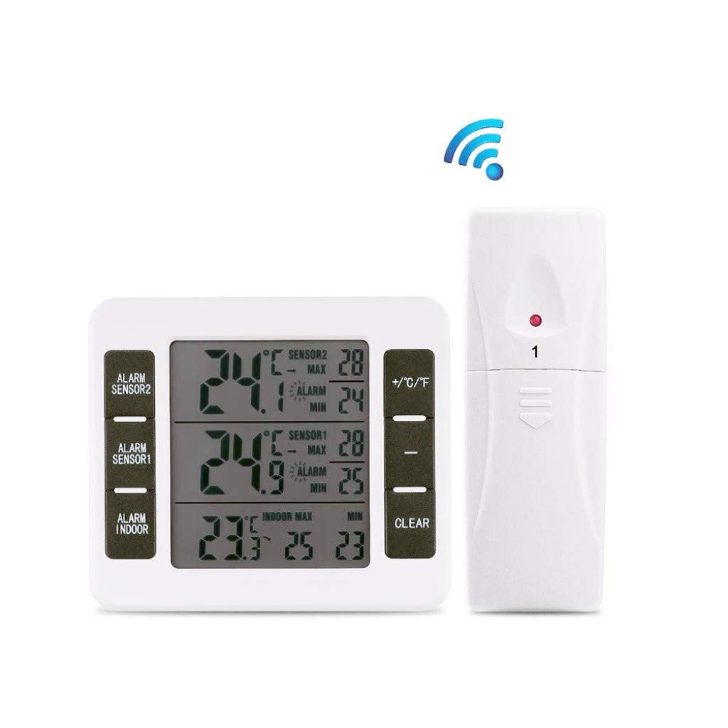 Best Digital Refrigerator And Freezer Thermometer With Audible Alarm