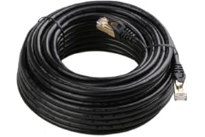 hosecurity Black Cat5e RJ45 Cat5 Ethernet Network Cable for Routers, Computers,DVR (49ft-Black)