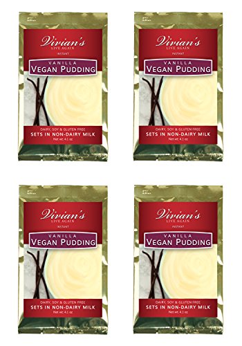 Vegan Creamy Vanilla Pudding by Vivian's Live Again 4 pk Dairy Free, Soy Free, Gluten Free, Nut & Peanut Free