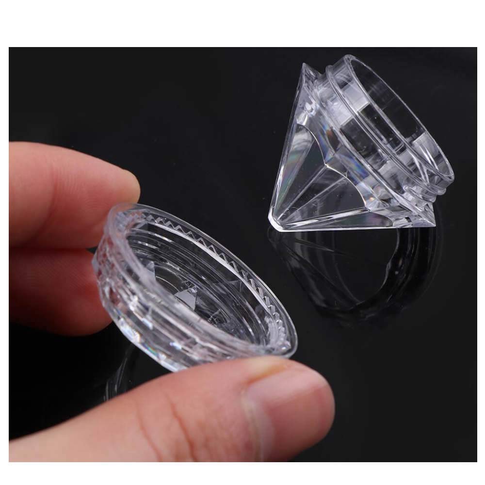 QXcom 25 Packs 5g Clear Cream Box Jars Diamond Shaped Empty Refillable Cosmetic Container Jar Pot with Lid Makeup Sample Trial Case Storage for Lip Blam Lotion Creams Eye Shadow Nails Powder Jewelry : Beauty