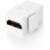 TNP HDMI Keystone Jack Insert (5 Pack) Snap In Female Gold Plated Connector Inline Coupler Adapter Port For Wall Plate Outlet Panel - Support High Speed HDMI 4k Ultra HD UHD 1080P Video Audio (White)