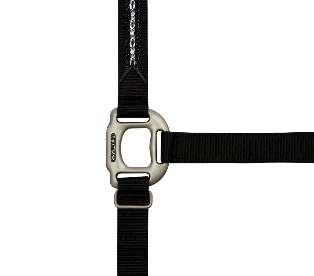 Equi-Theme/Equit'M Unisex Adult 510109302 Bracelet Headcollar - Black/Black Braid, One Size
