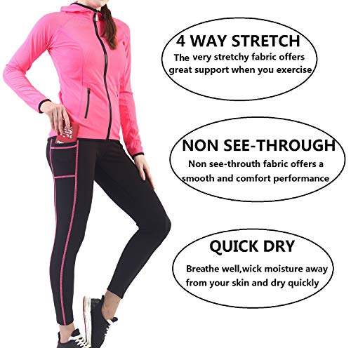 Activewear Sets for Women-Track Leggings Pants Hoodie Jackets 2 Piece Set Tracksuits Yoga Outfit Jogging Workout Set Gymwear