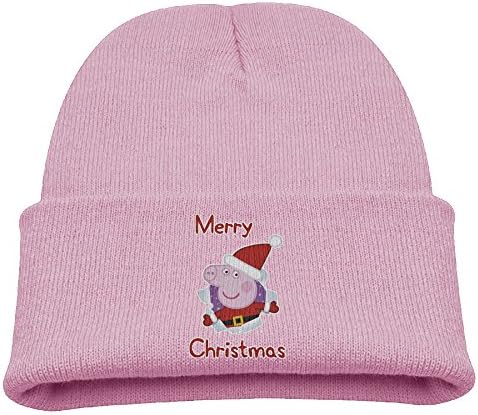 Peppa Pig Christmas Hat Children Soft Pink Skull Hat Beanies Cap