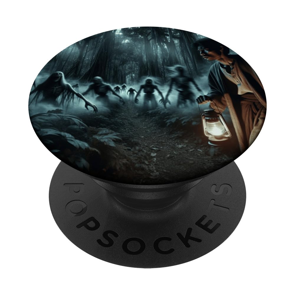 Nyctophobia Fear Of Darkness Lygophobia Halloween Graphic PopSockets Swappable PopGrip