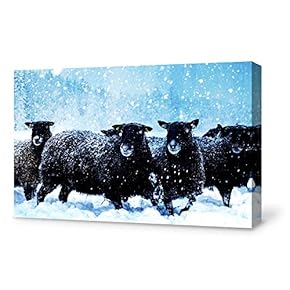 Canvas Wall Art for Living Room,Bedroom Home Artwork Paintings Animal in Snowy Day Ready to Hang - 12x18 inches