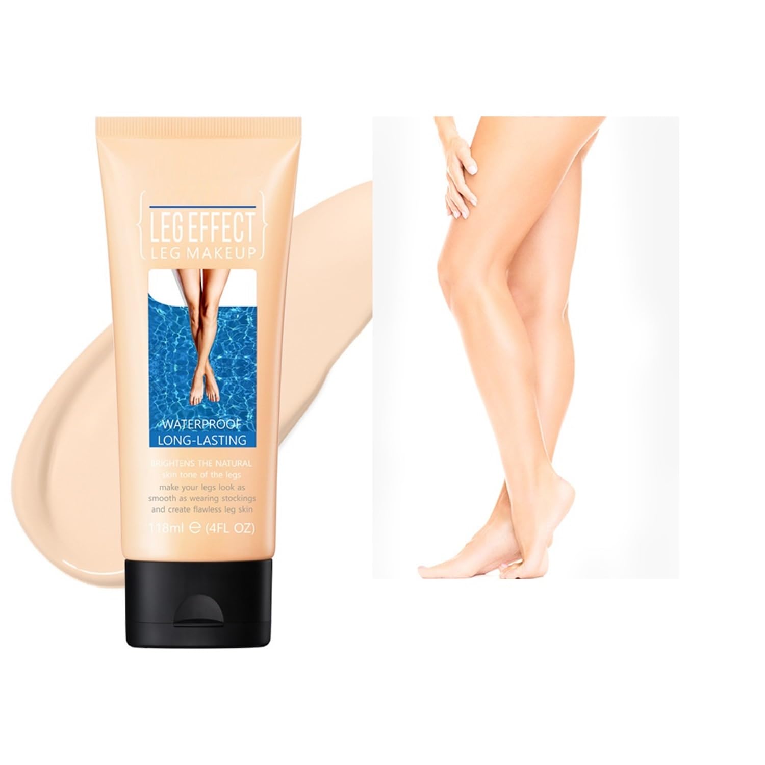 Leg Makeup Lotion,Body Foundation, Waterproof No Transfer, Leg and Body Scar Cover up Makeup for Tattoo Cover Up, Long Last Foundation,118ml #1 FAIREST GLOW