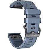 NotoCity Compatible with Fenix 5 Plus Watch Band Replacement Silicone Watch Strap for Fenix 5/Fenix 6/Fenix 6 Pro/Fenix 7/Forerunner 935/945/Approach S60/Quatix 5/epix Smartwatch(Slate)