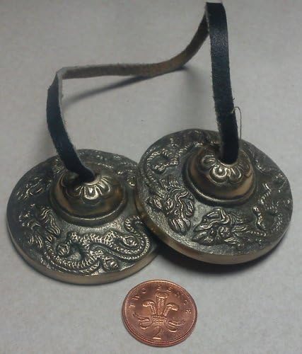 LARGE / CHUNKY TIBETAN INDIAN BUDDHIST PRAYER BELLS TING TIN SHA by Eastern Connections