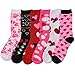 Womens Fun and Colorful Crew Sock 6 Packs (Valentines Day 1), One Size