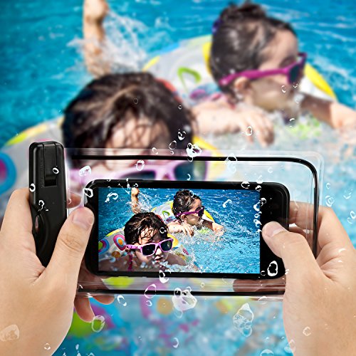 Universal Waterproof Phone Case, Water Resistant Pouch Dry Bag for iPhone7/7plus/6s/6/6s plus, Samsung galaxy s8/s7 (up to 6.0")