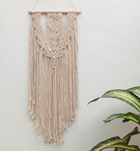 RawyalCrafts Handmade Macrame Wall Hanging- Woven Wall Art- Macrame Tapestry - Indian Wall Decor- Textile Wall hanging – 30”L X 12”W By